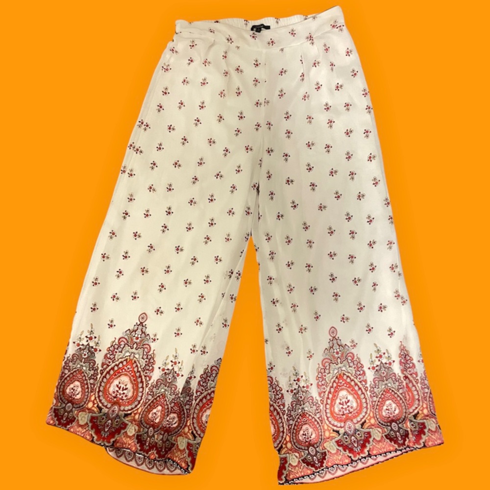 Papaya Floral Wide Leg Pants